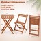 3-Piece Shorea Wood Outdoor Bistro Set with Folding Chairs & Teak Oil Finish Table